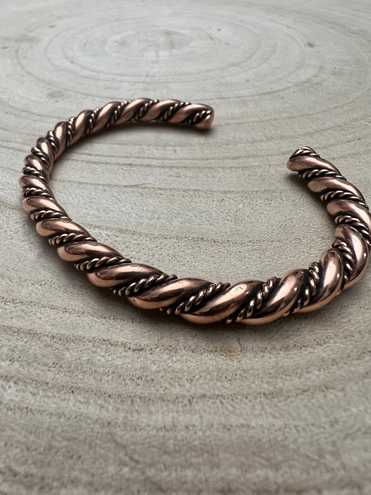 Elaine Tahe Navajo Copper Bracelet — Slim 1/4" Wide (Fits Up to 6 3/4" Wrist)