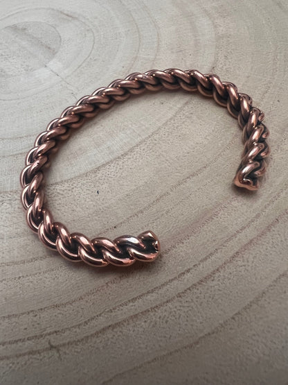 Elaine Tahe Navajo Copper Bracelet — Refined 1/4" Wide (Fits 5 7/8" Wrist)