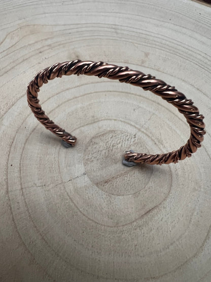 Elaine Tahe Navajo Copper Bracelet — Slender 1/8" Wide (Fits 5 7/8" Wrist)