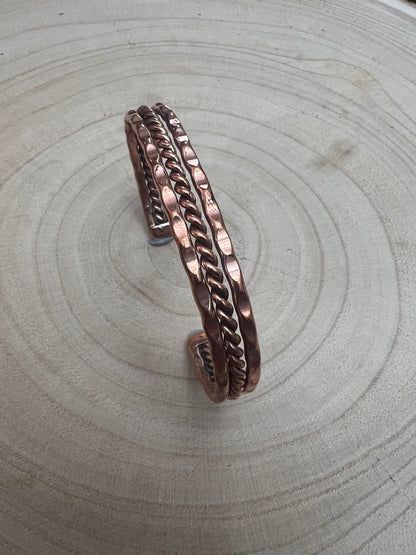 Elaine Tahe Navajo Copper Bracelet — 3/8" Wide, 6 1/8" Length (Fits 7 1/8" Wrist)