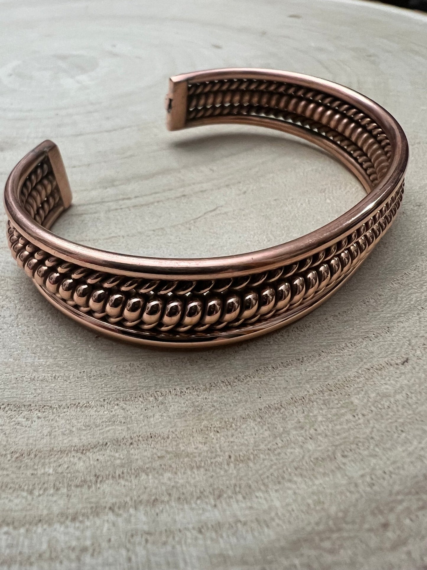 Elaine Tahe Navajo Copper Bracelet — Large 1/2" Wide (Fits 7 1/8" Wrist)