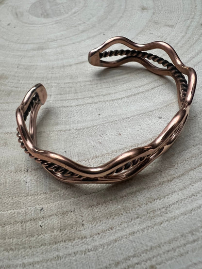 Elaine Tahe Navajo Copper Bracelet — Bold 1/2" Wide (Fits Up to 6" Wrist)