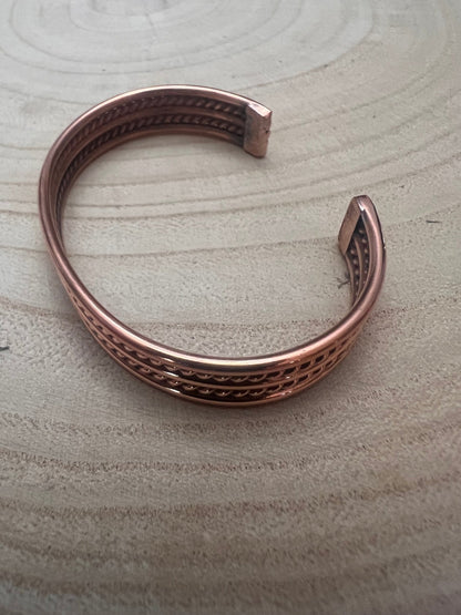 Elaine Tahe Navajo Copper Bracelet — 3/8" Wide (Fits 6" Wrist)
