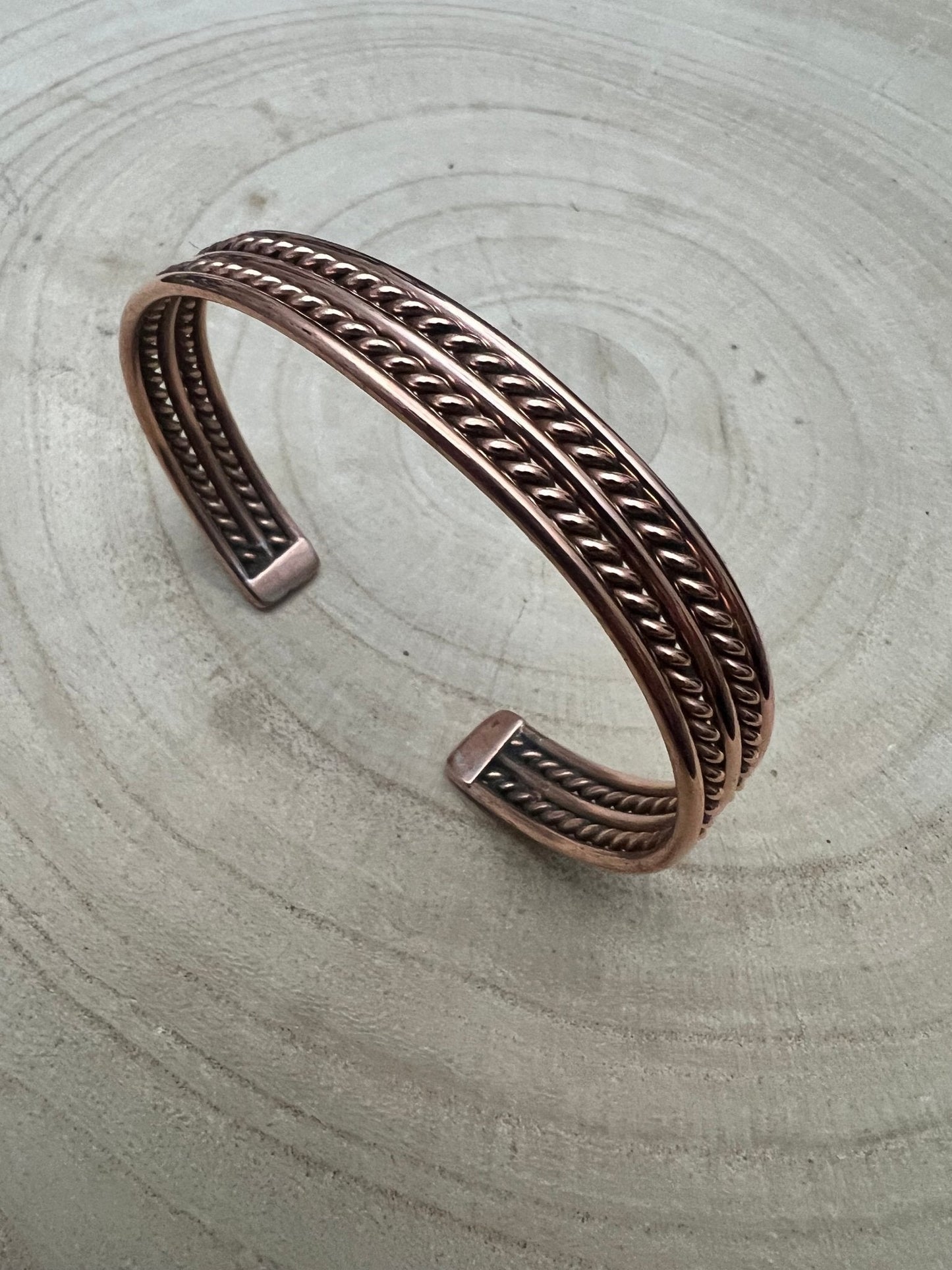 Elaine Tahe Navajo Copper Bracelet — 7/16" Wide (Fits Up to 7 1/8" Wrist)