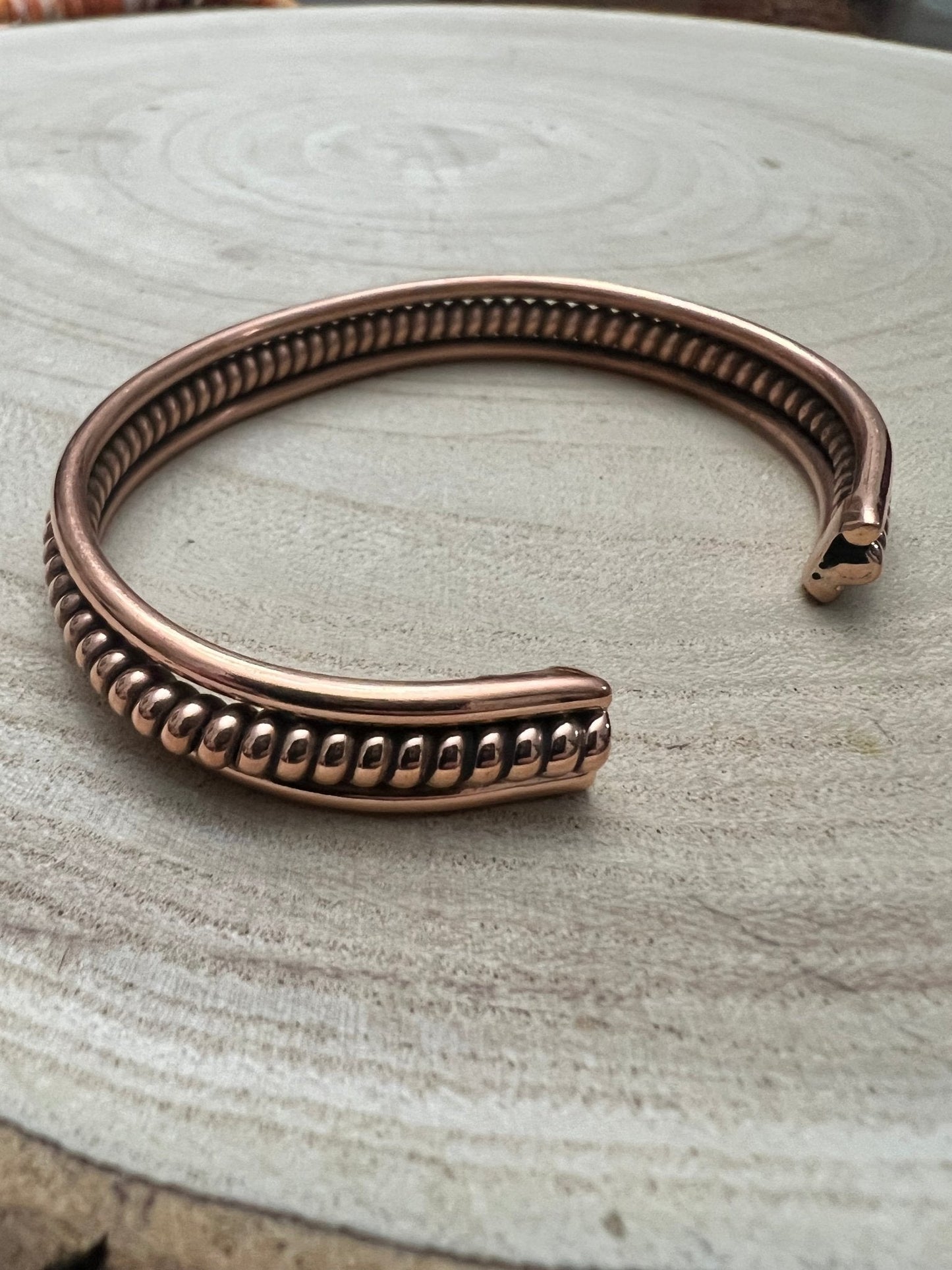Elaine Tahe Navajo Copper Bracelet — 3/8" Wide, 6" Length (Fits 7 1/8" Wrist)