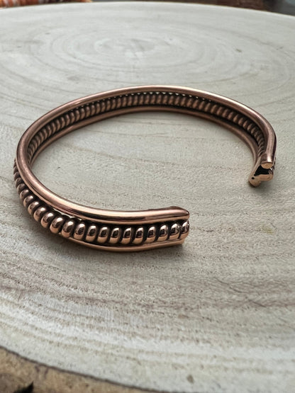 Elaine Tahe Navajo Copper Bracelet — 3/8" Wide, 6" Length (Fits 7 1/8" Wrist)