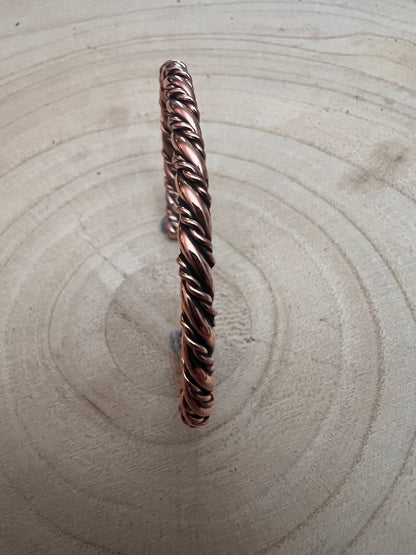 Elaine Tahe Navajo Copper Bracelet — Slender 1/8" Wide (Fits 5 7/8" Wrist)