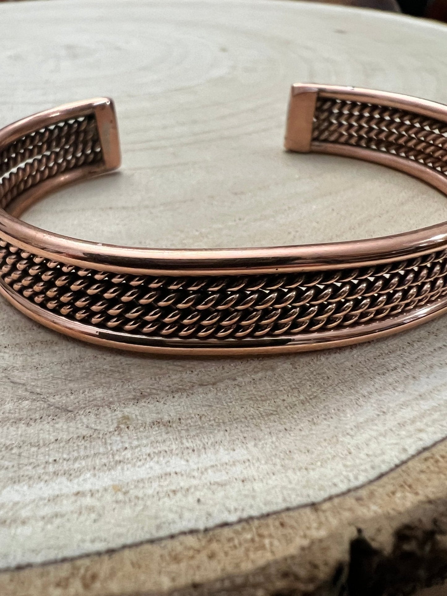 Elaine Tahe Navajo Copper Bracelet — Medium-Large 1/2" Wide (Fits 7 3/8" Wrist)