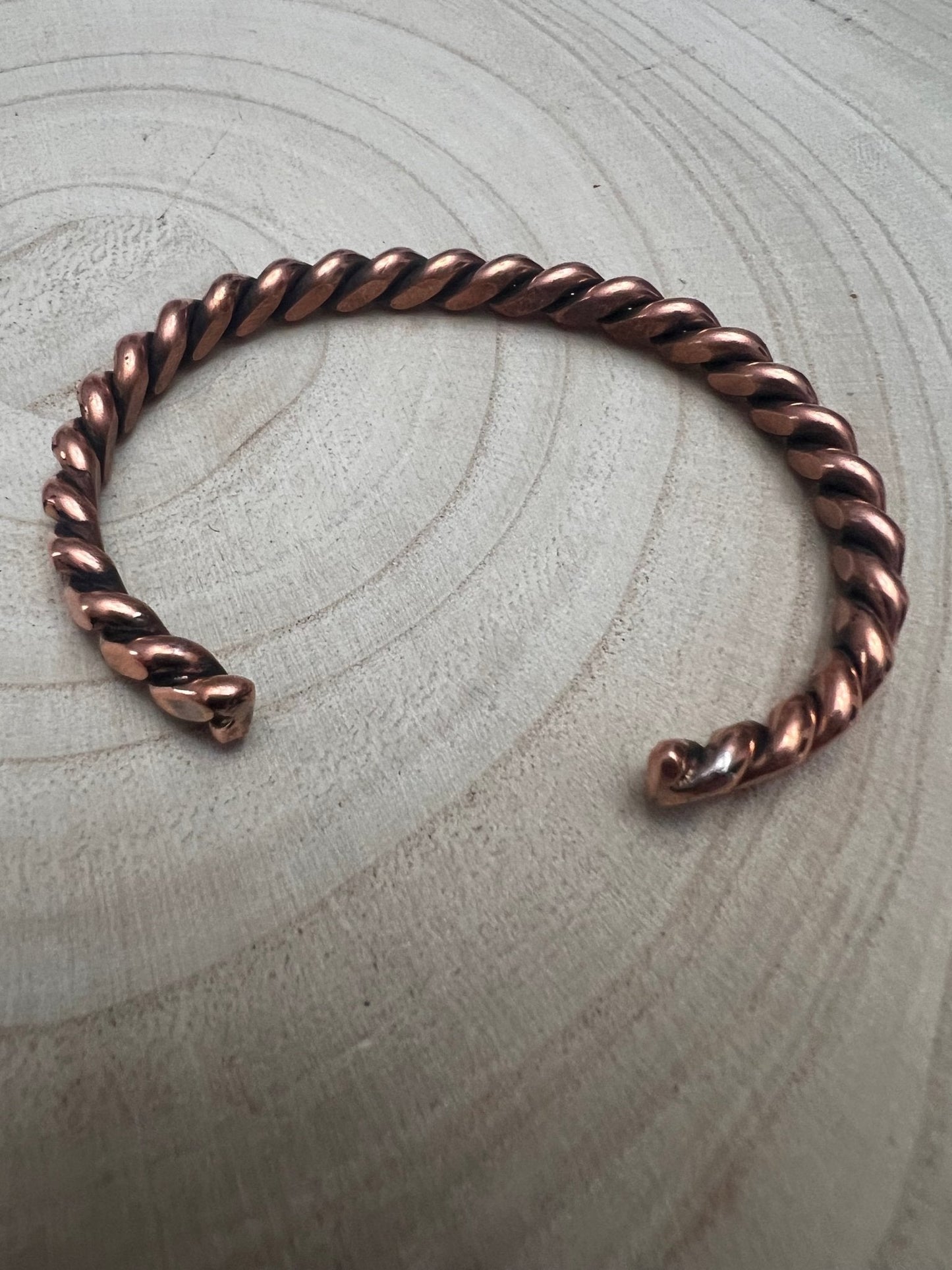 Elaine Tahe Navajo Copper Bracelet — Slim 1/4" Wide (Fits 7" Wrist)
