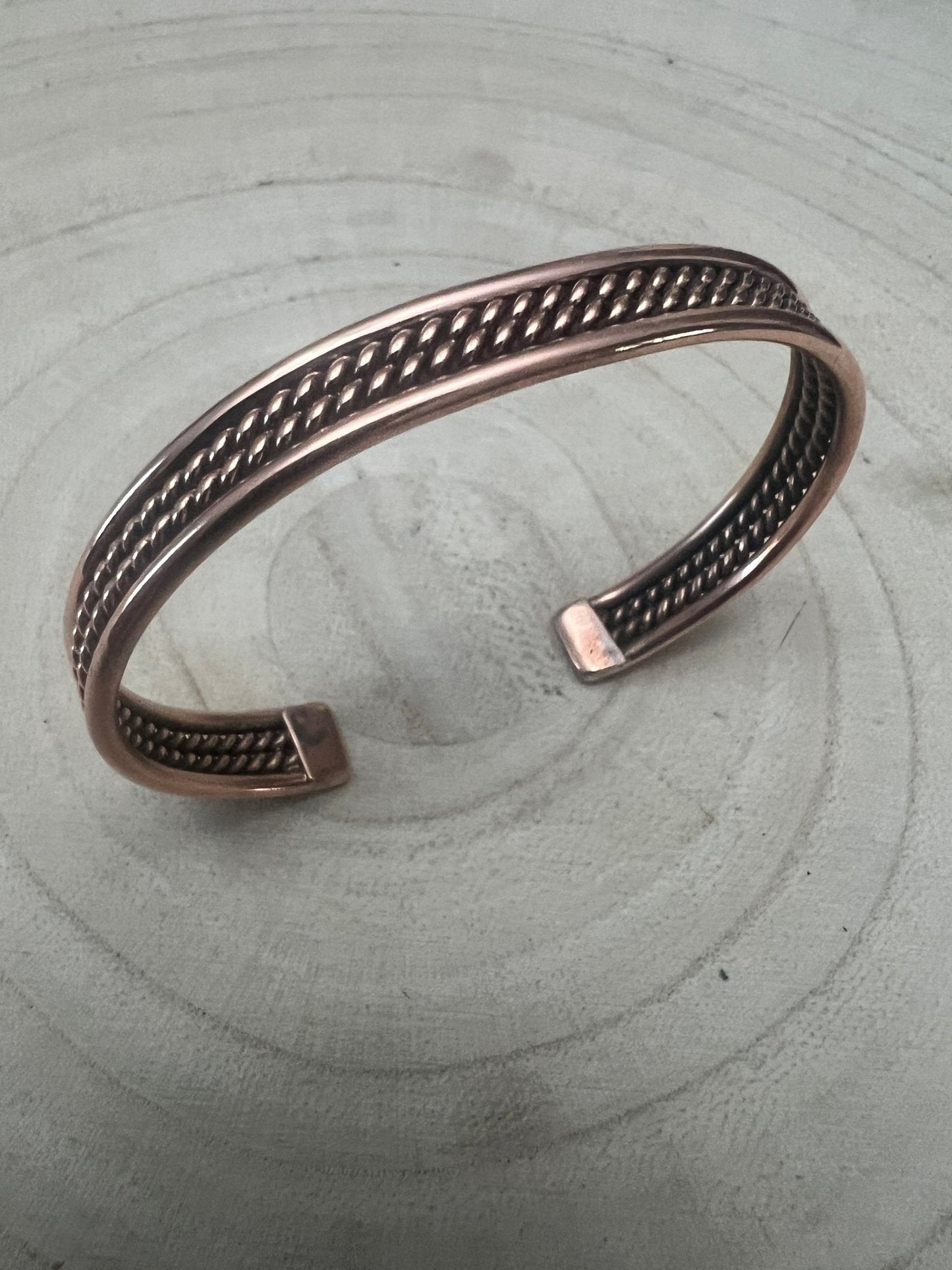Elaine Tahe Navajo Copper Bracelet — Bold 1/2" Wide (Fits 6 1/8" Wrist)