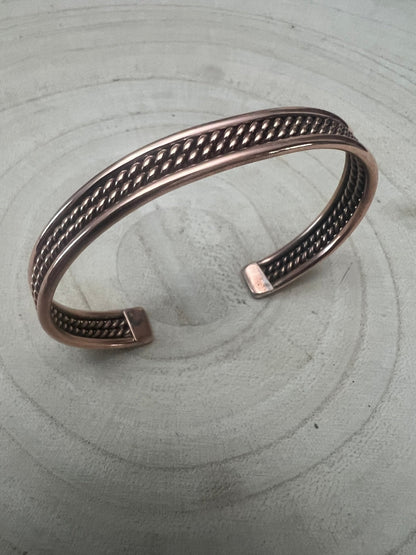 Elaine Tahe Navajo Copper Bracelet — Bold 1/2" Wide (Fits 6 1/8" Wrist)
