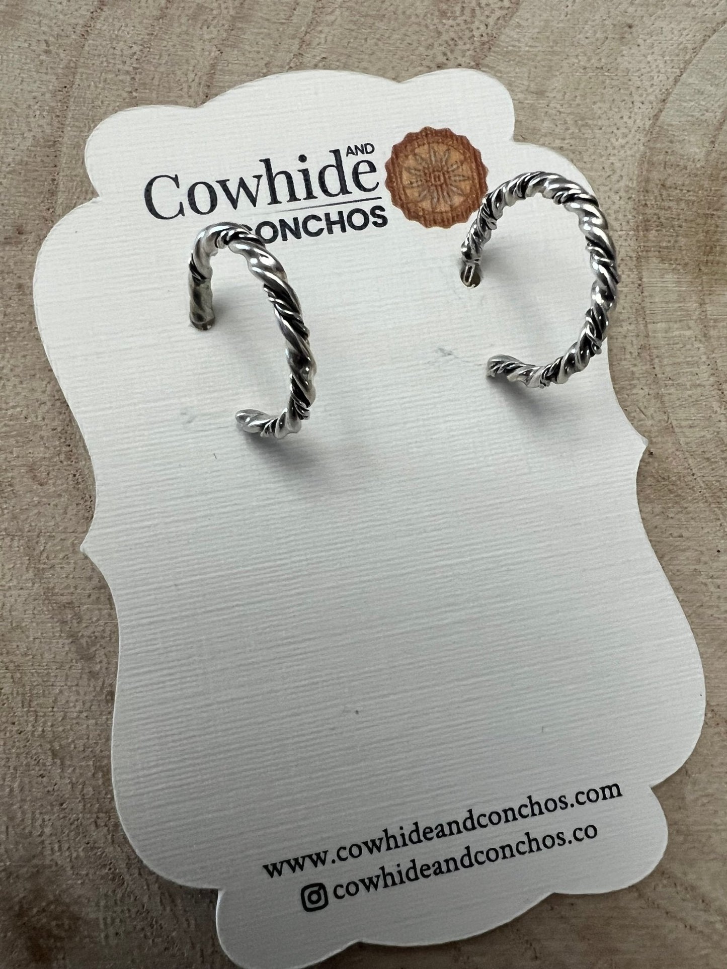 Elaine Tahe Navajo Sterling Silver Petite Hoop Earrings — 5/8"
