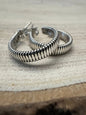 Elaine Tahe Navajo Sterling Silver Hoop Earrings — 5/8" × 1/8" (Listing #1)