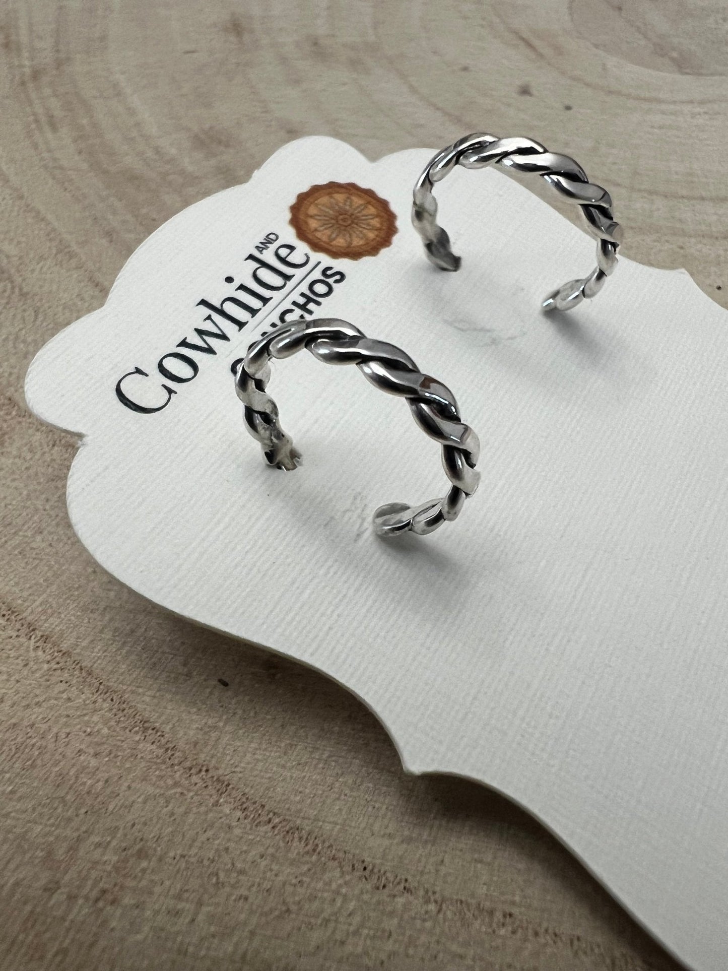 Elaine Tahe Navajo Sterling Silver Petite Hoop Earrings — 5/8" (Restock)