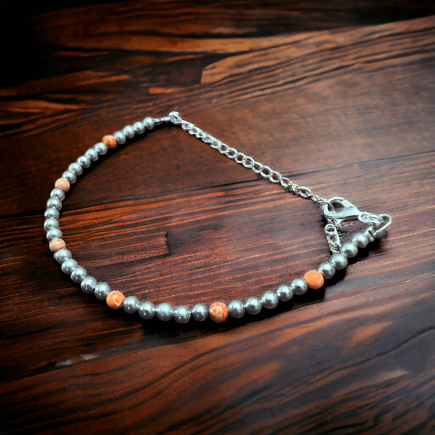 Fashion Pearl Bracelet With a bit of Orange