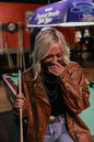 With Love, Molly "Ollie" Oversized Vegan Leather Western Moto Jacket — Matte Finish Relaxed Fit with Side Zipper Pockets (medium and large remain)