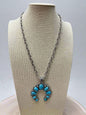 Faux Naja Pendant Necklace & Earring Set - 20 inch necklace