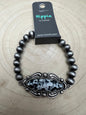 Western Faux White Buffalo Stretch Bracelet