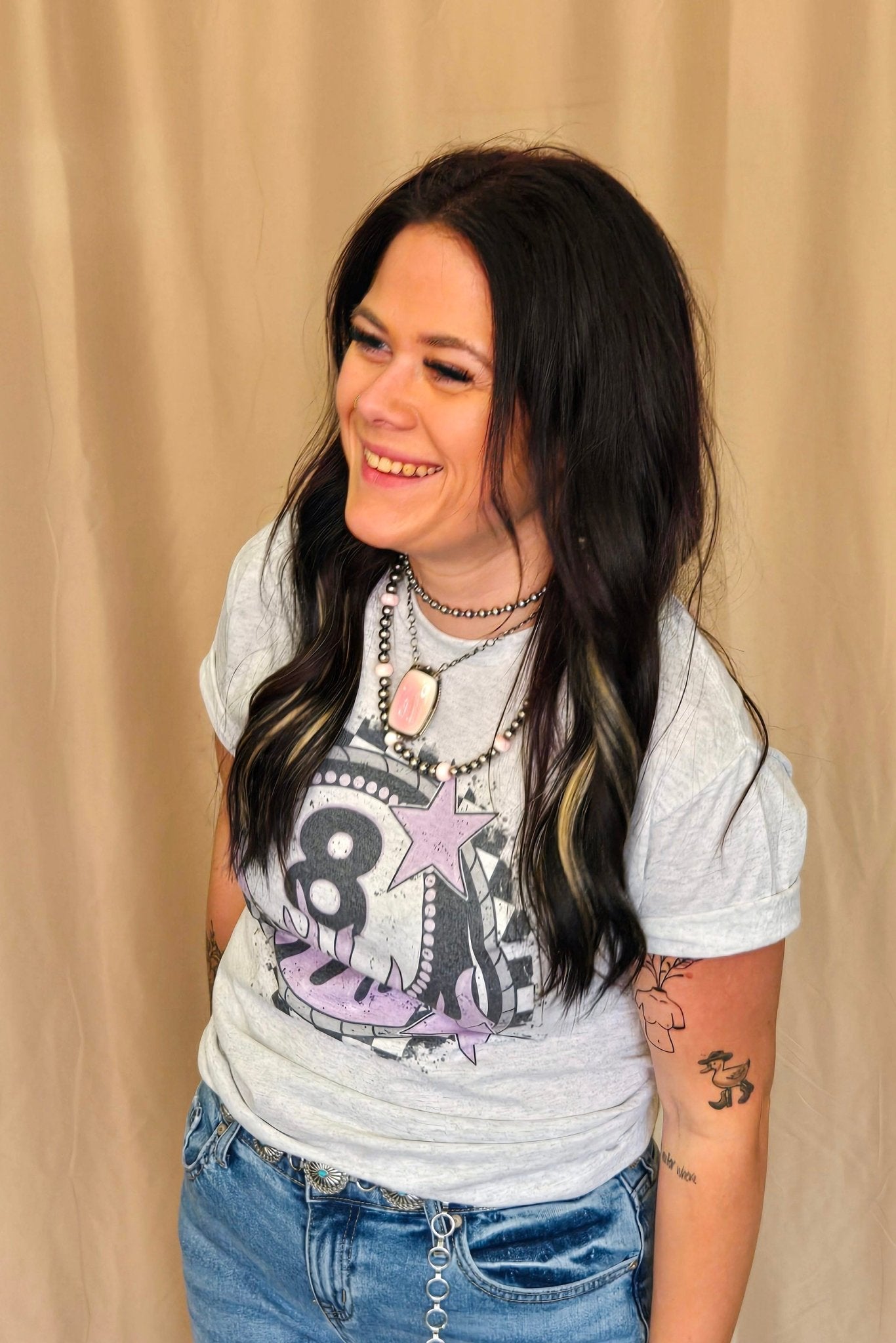"Flaming 8 Ball" Western Graphic Tee — Jerzees Bold Retro Western Statement