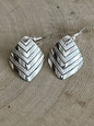 Florence Tahe Navajo Sterling Silver Dangle Earrings — 3/4" Square