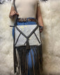 Western Fringe Cowhide Crossbody Bag — 100% Natural Hide with Acid Wash Gold Leather Rope Strap (11")
