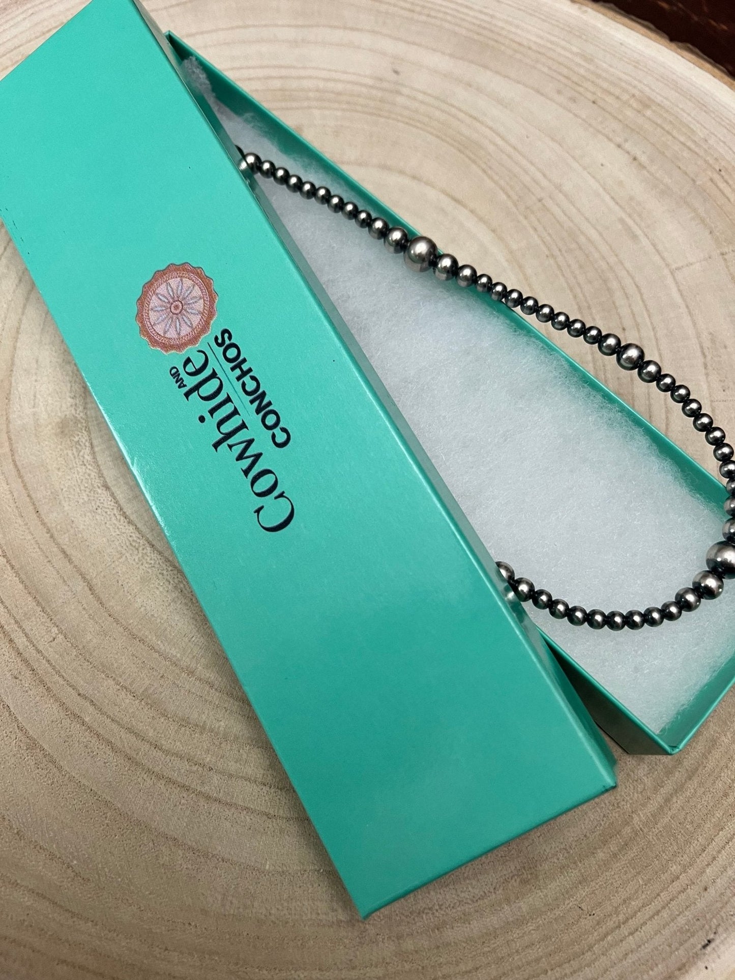 Graduated Sterling Pearl Choker — 15 inch (4-5-6-8mm Oxidized)