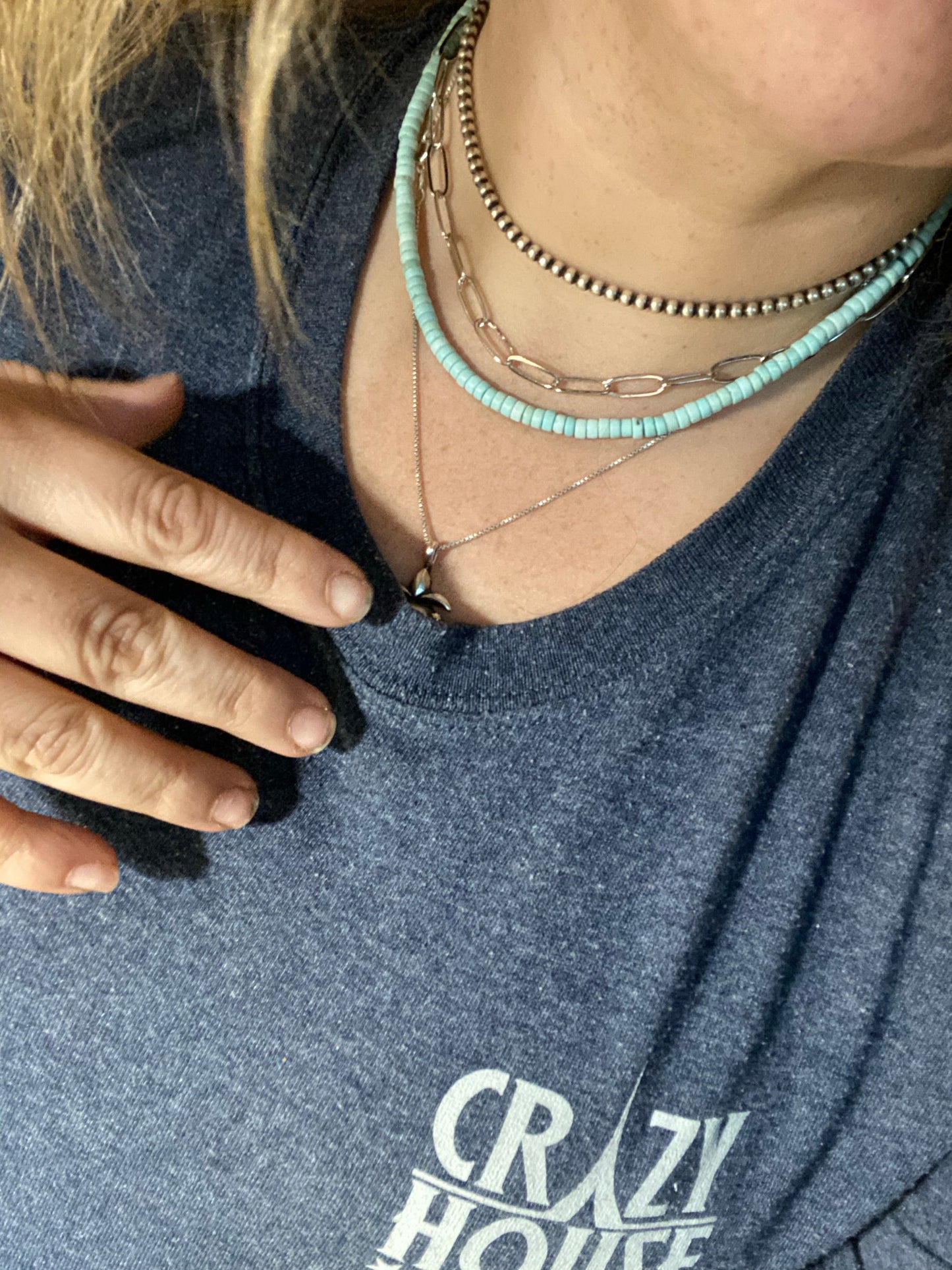 Silver Plated Paperclip Chain Choker – 14” + Extender