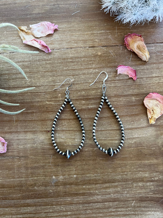 Smaller Sterling Silver Pearls earrings teardrop