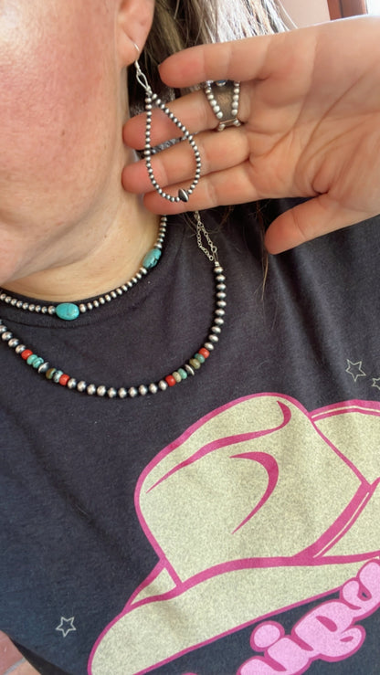 Smaller Sterling Silver Pearls earrings teardrop