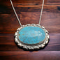 Jimson Belin Navajo Sterling Silver Necklace with Kingman Turquoise — 16"