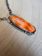 Tia Long Navajo Handmade LARGE Sterling Silver Spiny Oyster Necklace — 18" (Premium Size)