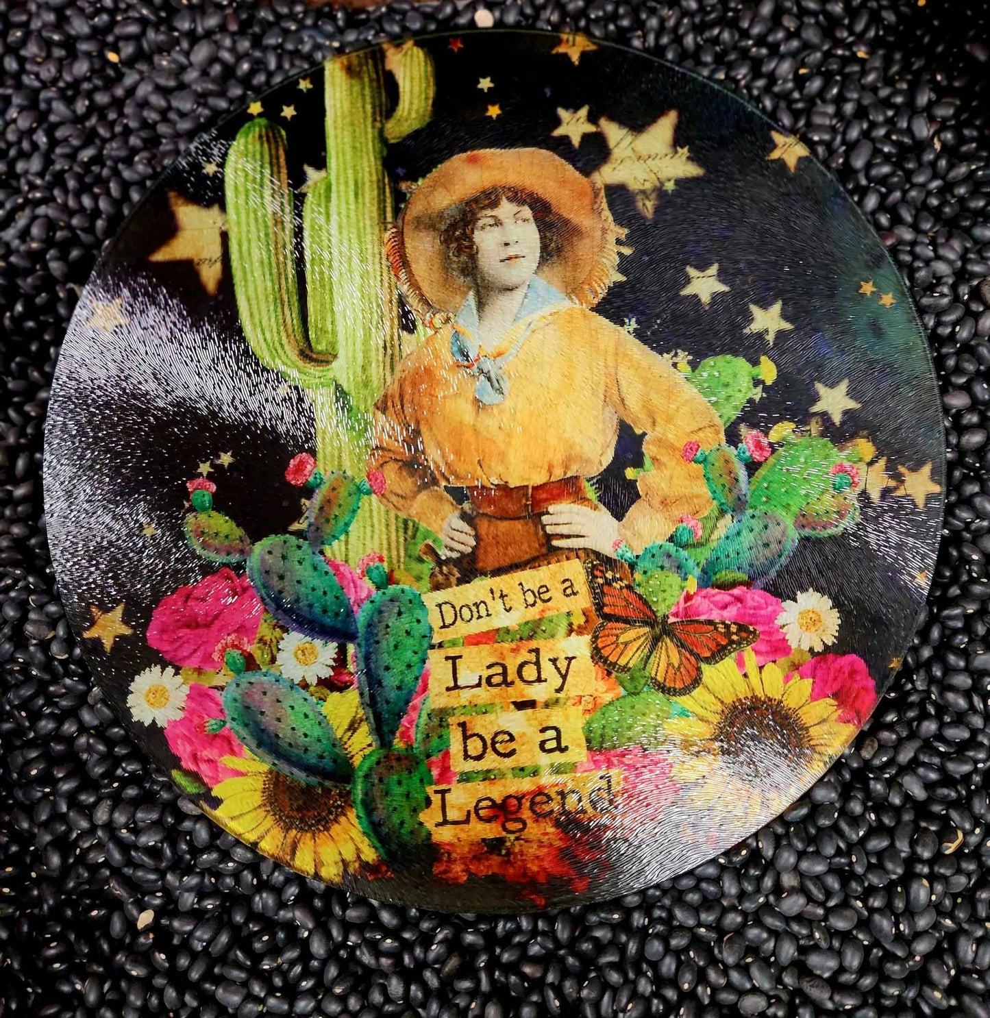 Legendry Round Glass Cutting Board/Charcuterie/Trivet