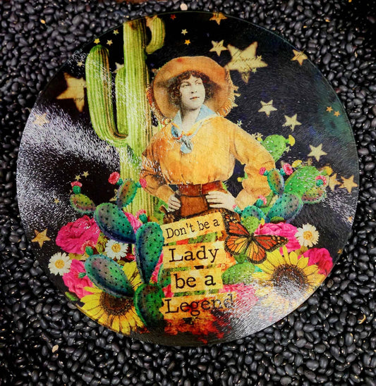 Legendry Round Glass Cutting Board/Charcuterie/Trivet