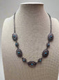 Western Linked Concho Necklace with Faux Turquoise — 18 Inch with Extender