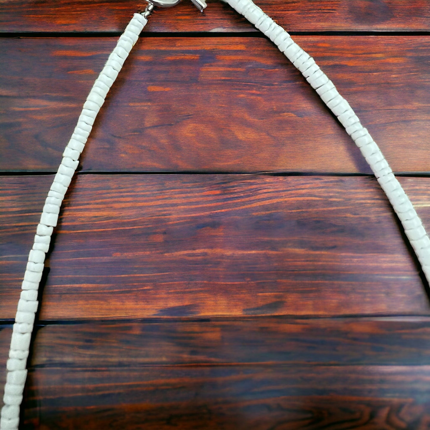 Long Blue Disk Turquoise Necklace - 26 inch