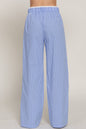 Active USA "Lounge Line" Contrast Waist Boxer Straight Pants — Striped Yarn-Dyed Stretch Woven Western Loungewear
