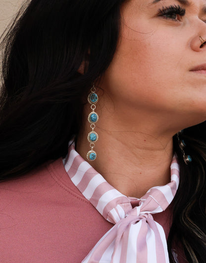 Crazy Consuela "Howdy Hanny" Mauve Stripe Long Sleeve Western Bow Tie Top — Feminine Tie-Front Silhouette (small remains)