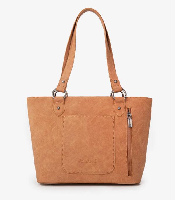 Montana West Western Aztec Concealed Carry Tote — Embroidered Aztec Pattern with Scroll Cut-Out (PU Leather)