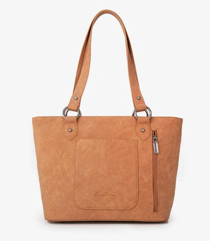 Montana West Western Aztec Concealed Carry Tote — Embroidered Aztec Pattern with Scroll Cut-Out (PU Leather)