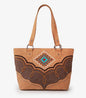 Montana West Western Aztec Concealed Carry Tote — Embroidered Aztec Pattern with Scroll Cut-Out (PU Leather)
