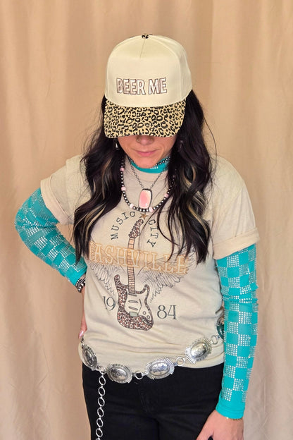 "Nashville" Western Graphic Tee — Ash Grey Jerzees Music City Western Statement