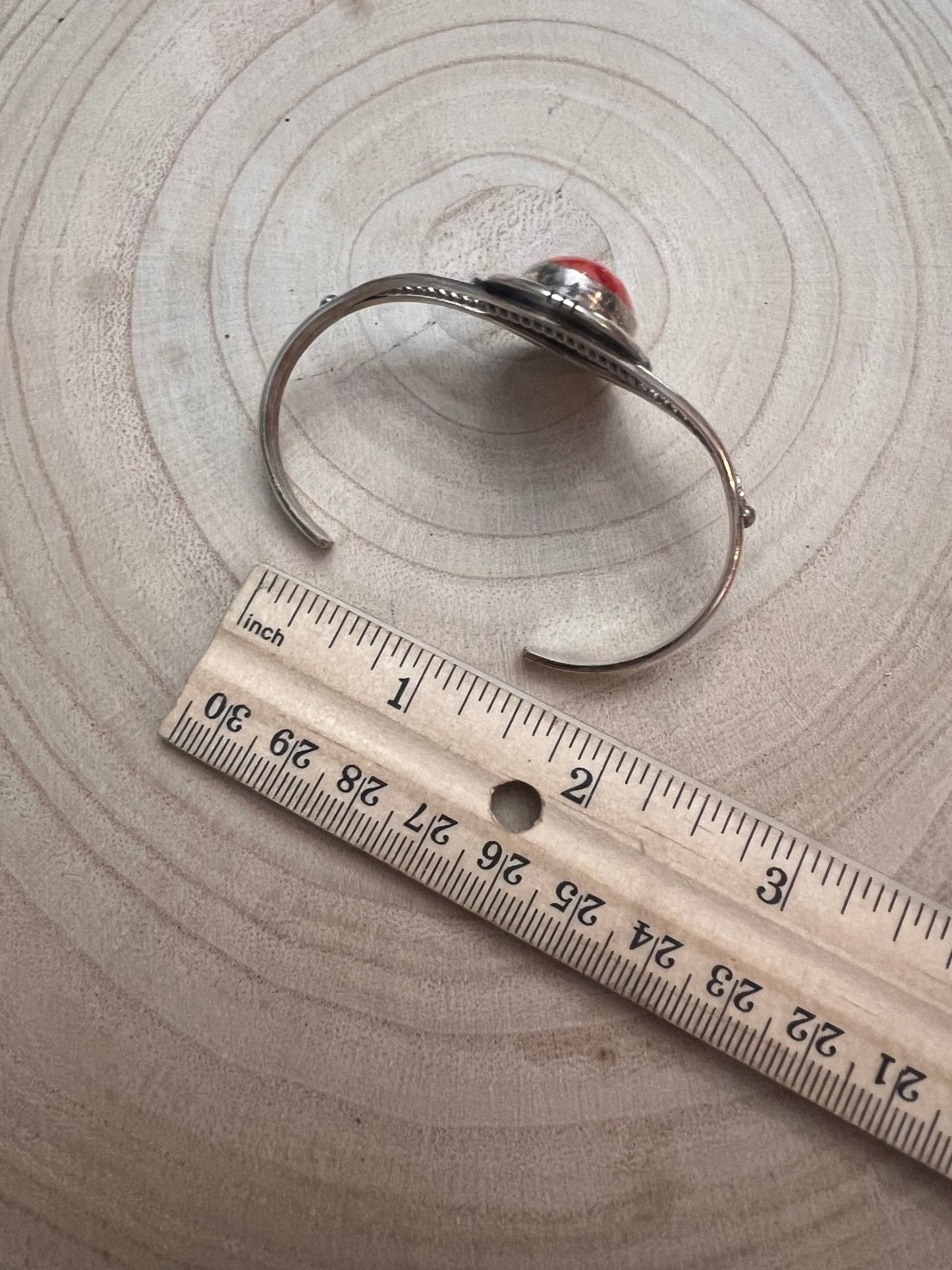 Dave Skeets Navajo Handmade Sterling Silver Spiny Oyster Bracelet — Adjustable 1 1/2" Opening