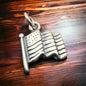 🇺🇸 Petite Sterling Silver "USA Flag" Charm/Pendant — Patriotic Western Americana