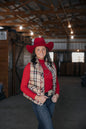 Jodifl Plaid Check Print Padded Western Vest — High Collar with Zipper & Snap Closure (Medium remaining)