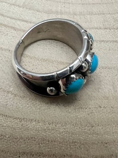 Reed Charley Navajo Kingman Turquoise Sterling Silver Ring