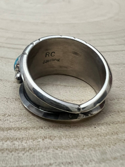 Reed Charley Navajo Kingman Turquoise Sterling Silver Ring