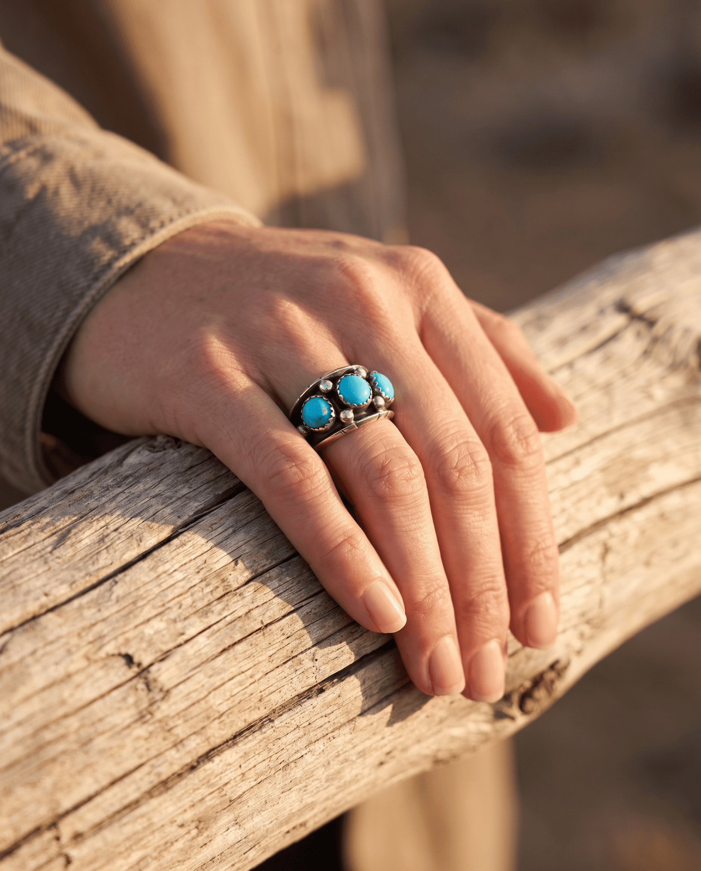 Reed Charley Navajo Kingman Turquoise Sterling Silver Ring