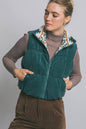 Vanilla Monkey Reversible Cropped Corduroy Puffer Western Vest — Two-Sided Designs with Zip-Up Closure (black available)
