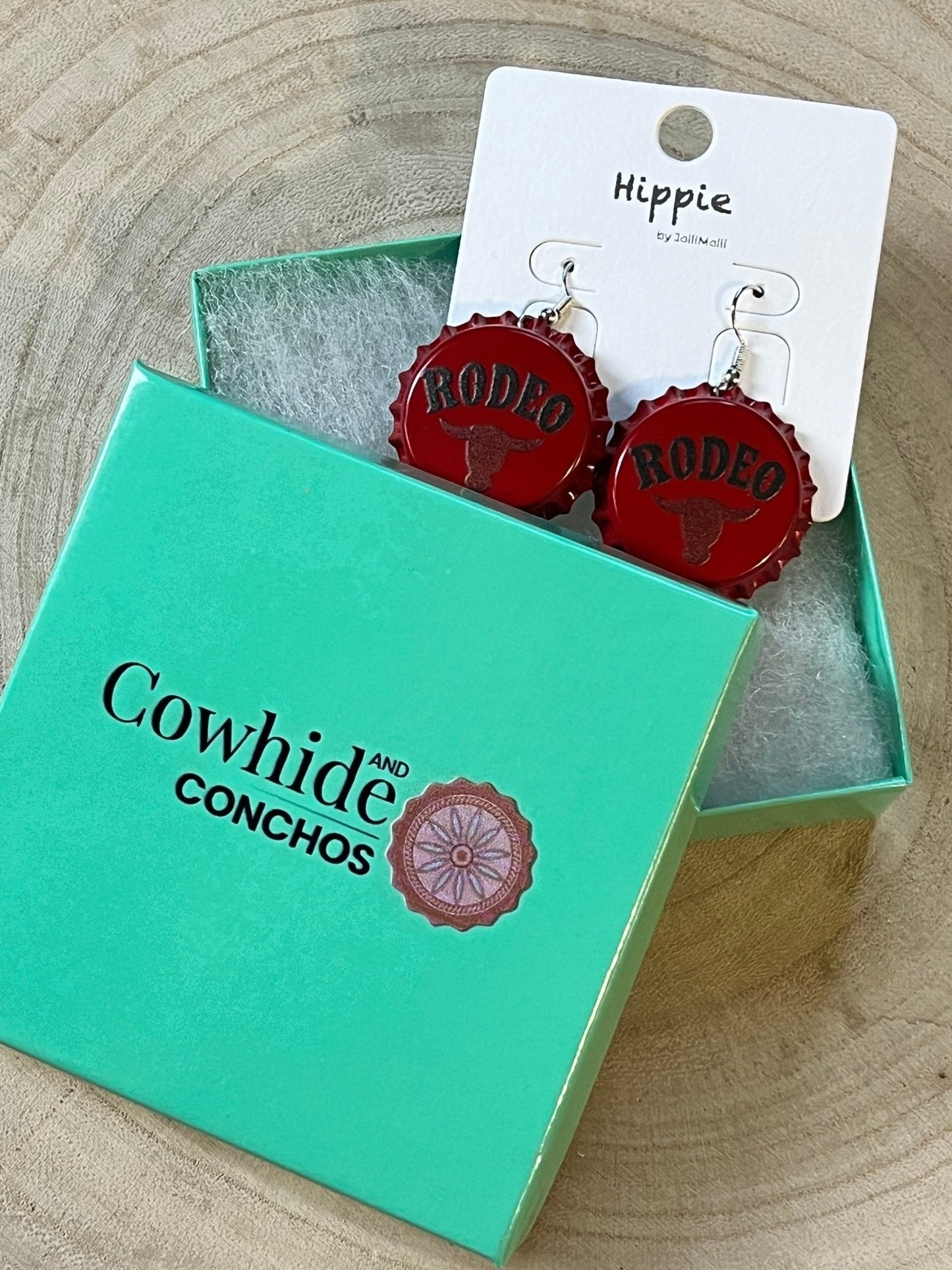 Western Rodeo Steer Head Beer Cap Earrings — Bull Motif Western Statement