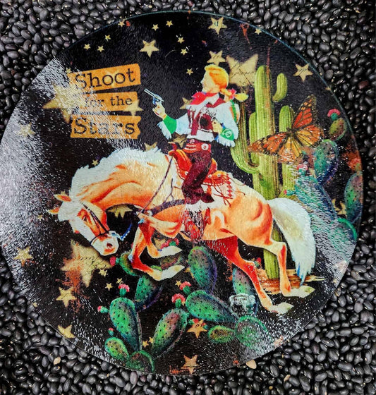 Shoot for the Stars Glass Cutting Board/Charcuterie/Trivet